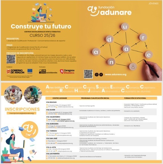 ¡Construye tu futuro con la oferta formativa de los Centros Sociolaborales!